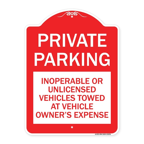 Private Parking Inoperable or Unlicensed Vehicles Towed at Vehicle Owners Expense, RW-1824-23256